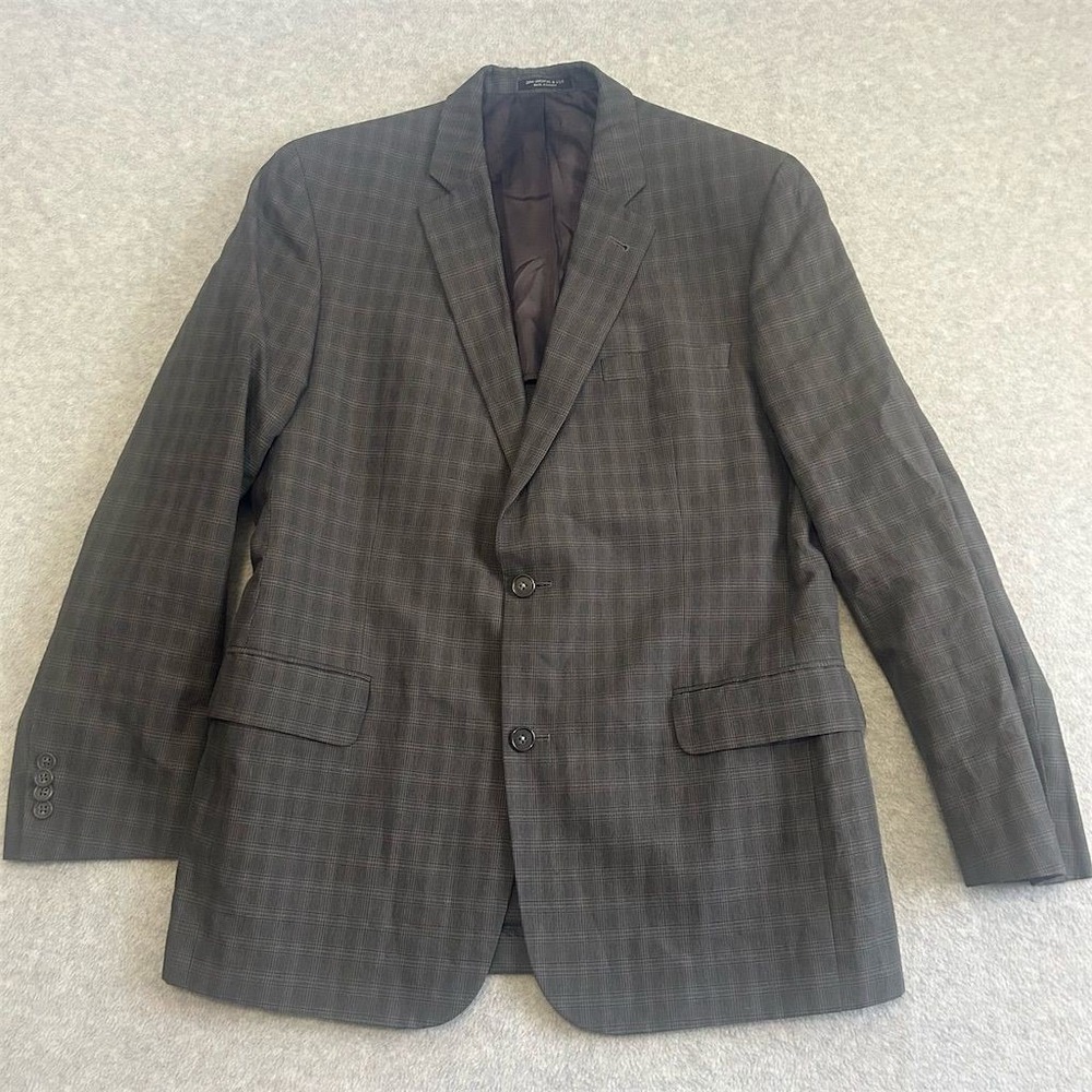 John Varvatos Blazer Mens 42 Regular Gray Plaid Premium Tailored Wool Canada